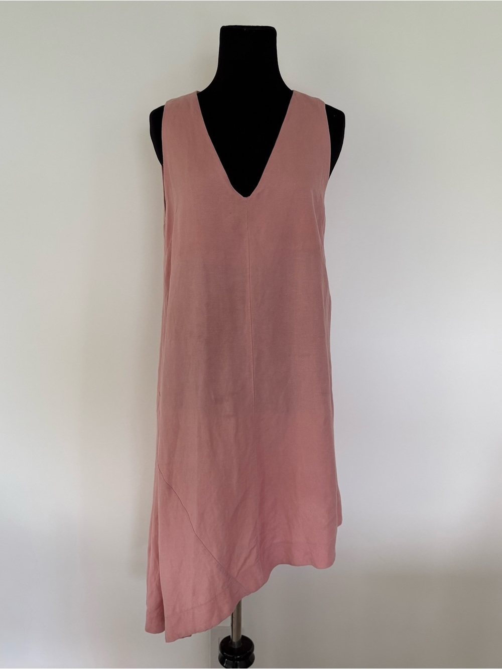 Sleeveless V-Neck Dusty Rose Slip Dress